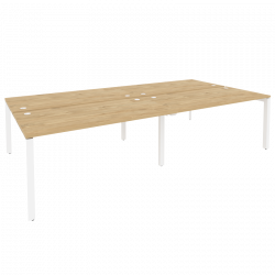 Рабочая станция на П-образном м/к ОНИКС О.МП-Д.РС-4.4.8 Тиквуд Светлый/Белый / ONIX O.MP-D.RS-4.4.8