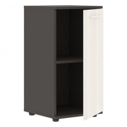 Шкаф колонка с глухой малой дверью ЕДИС ЕЛCС 42.1 Ясень Траун Белый Мокко / EDIS ELCS