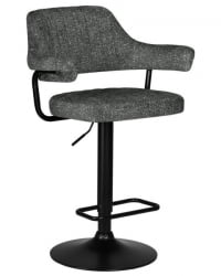 Стул барный DOBRIN CHARLY BLACK (серый твид (LEO11)) 2 шт