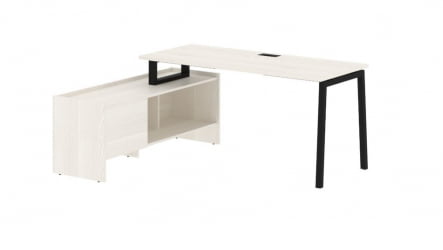 Стол с тумбой ЕДИС ЕЛCТ 17614 Ясень Траун Черный / EDIS ELCT