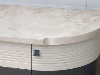 Столешница ПФР 18.150 Итальянский камень (правая радиусная) 1500 мм