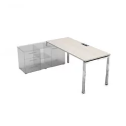 Стол рабочий, прямолинейный три опоры, левый GLOSS LINE НСТЛ-П.985 Ivory