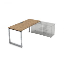 Стол рабочий, прямолинейный три опоры, правый GLOSS LINE НСТП-О.996 Teakwood