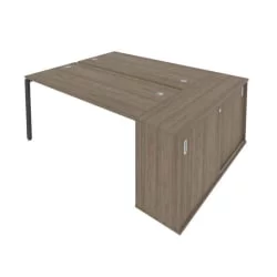 Рабочая станция с опорным шкафом-купе Метал Сйстем Б.РС-СШК-1.4 Вяз/Антрацит / Metal System