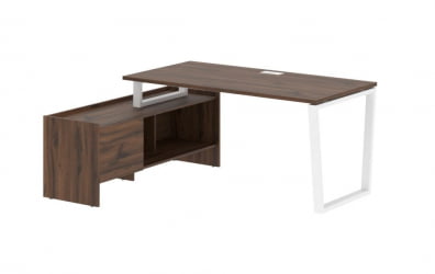 Стол с тумбой ЕДИС ЕВCТ 17814 Дуб Денвер темный Белый / EDIS EVCT