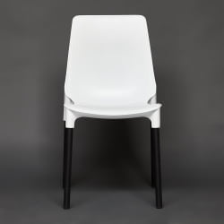 Стул GENIUS (mod 75) металл/пластик, 46x56x84cм, белый/черные ножки