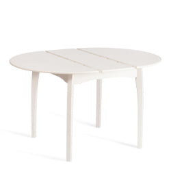 Круглый стол DIAMANTE круглый бук, мдф, шпон дуба, 100 х 100+30 х 75 см, Ivory white