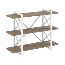 Стеллаж на регулируемых опорах - 3 полки LOFT VR.L-MST.O-3.8V Металл белый Тиквуд темный