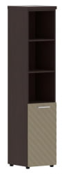 Шкаф колонка с глухой малой дверью и топом (левый) Torr LUX TLHC 42.5 L Венге Магия Капучино