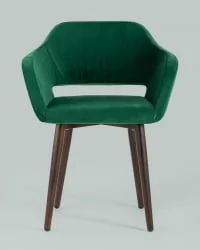 Стул с подлокотниками Саймон велюр Темно-зеленый