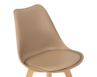 Стул обеденный DOBRIN JERRY SOFT (ножки светлый бук, цвет сиденья бежевый (GR-03)) 4 шт