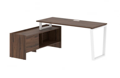 Стол с тумбой EDIS EVCT 17614 Дуб Денвер темный Белый