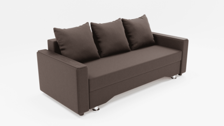 Диван Квадро-2 ПБ (ЗР) Цвет фасада: Коричневый; Тип: Прямой; Материал фасада: Металл/Велюр