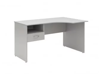 Угловой стол с тумбой SET140-1 R c подвесной тумбой Белый