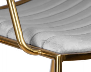 Стул барный DOBRIN MILLER GOLD (cветло-серый велюр (135-37))