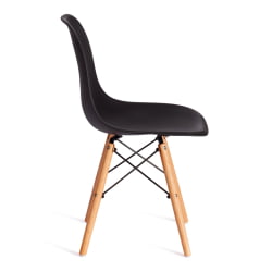 Кухонный стул CINDY (EAMES) (mod. 1801) дерево бук/металл/сиденье пластик, 45x51x82 см, Black (черный)