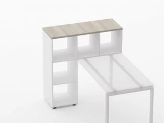 Стеллаж к столу Deka 9.07.11 Дуб Сантана светлый/Белый