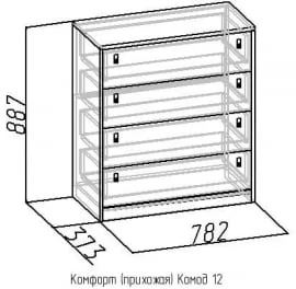 Комод 12 Комфорт Дуб Сонома (прихожая)