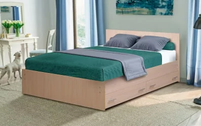 Кровать с ящиками на уголках №4 ЛДСП 1800*2000 Дуб молочный