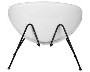 Кресло дизайнерское DOBRIN EMILY (белый винил YP17, черное основание)