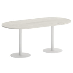 Стол овальный HOME OFFICE VR.SP-5-180.1 Дуб Наварра/Белый металл