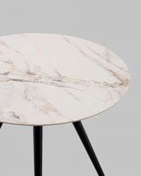 Стол Ники круглый столешница керамика Исе ДЖаде 800 / Ice Jade