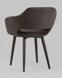 Стул с подлокотниками Саймон велюр Темно-коричневый