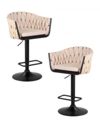 Стул барный ДОБРИН ЛЕОН (бежевая ткань (ЛАР 275-1)) 2 шт / DOBRIN LEON (LAR