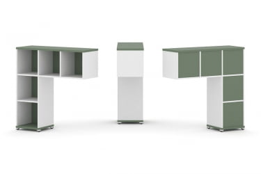 Надставка на стол низкая односторонняя + задняя стенка 5шт. CONCEPT CN.ONN-001 Кобо Белый бриллиант Белый металл