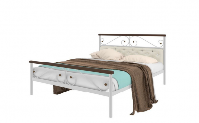 Кровать Эсмеральда плус мягкая 1600х1900 Белая / plus