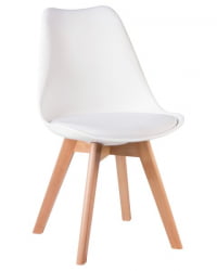 Стул обеденный DOBRIN JERRY SOFT (ножки светлый бук, цвет сиденья белый (W-02)) 4 шт
