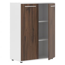 Шкаф с глухими средними дверьми ЕДИС ЕМCС 85.1 Дуб Денвер темный Белый Белый / EDIS EMCS