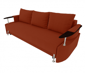 Диван Жасмин с подлокотниками ЛДСП (Berhouse) Цвет фасада: Оранж Велюто 27; Тип: Прямой; Материал фасада: Металл/Велюр