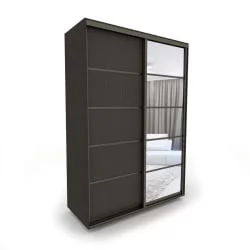 Черный шкаф Акцент-Квадро Д 1400х600  Венге/Бронза