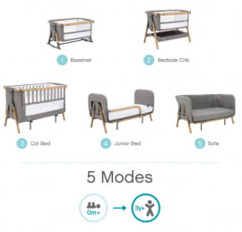 Детская кровать-манеж Tutti Bambini (Тутти Бамбини) CoZee XL 120*60 см Oak/Charcoal 211209/3590