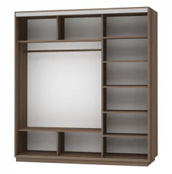 Шкаф-купе трехдверный Экспресс Трио Элемент 2100х2400h Ясень шимо тёмный