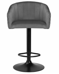 Стул барный DOBRIN DARCY BLACK (серый велюр (1922-19))