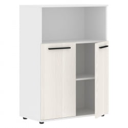 Шкаф с глухими малыми дверьми EDIS EMCS 85.3 Ясень Траун Черный Белый