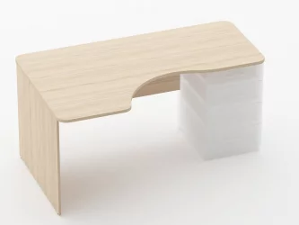 Стол угловой под встроенную тумбу Glassy 1.141.16Л Туя