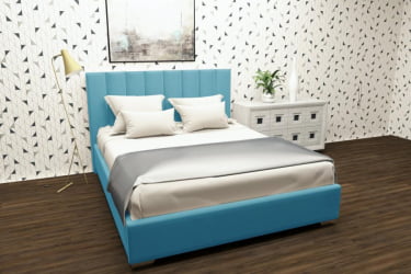 Кровать 90 на 200 Терра без основания Материал фасада: Металл/Велюр; Спальное место: 900х2000 мм; Цвет: Бирюзовый