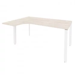 Стол эргономичный левый на П-образном м/к ONIX O.MP-SA-4L Денвер Светлый/Белый