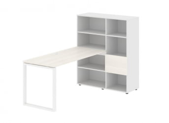 Рабочая станция ЕДИС ЕКРСТ 1115 Ясень Траун Белый Белый / EDIS EQRST