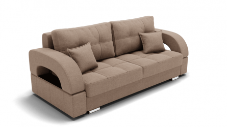 Диван Элита-1 (ЗР) Цвет фасада: Светло коричневый; Тип: Прямой; Материал фасада: Металл/Велюр