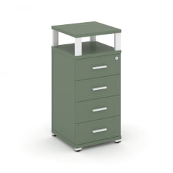 Тумба приставная с 4-мя ящиками и надставкой CONCEPT CN.TUO-003 B/W Кобо Белый