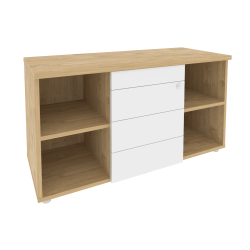 Тумба сервисная с ящиками ТИП-ОН ОНИКС О.ТС-11 ТИП Тиквуд Светлый/Белый / TIP-ON ONIX O.TS-11 TIP