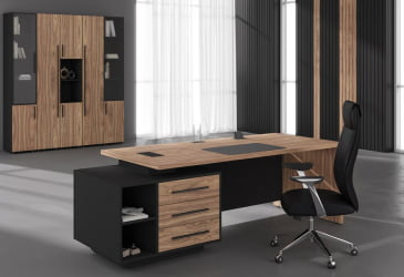 Кабинет руководителя VELION VENEER №05 Американский орех Яшма черная