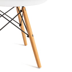 Кухонный стул CINDY (EAMES) (mod. 1801) дерево бук/металл/сиденье пластик, 45x51x82 см, White (белый)
