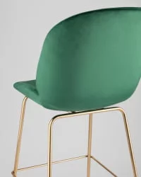 Стул барный Beetle Lite PU со спинкой Изумрудный