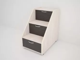 Лестница для кровати 160 Радуга (Л) Дуб млечный / Зелёный