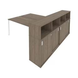 Рабочая станция с опорным шкафом-купе Метал Сйстем Б.РС-СШК-4.5 Вяз/Белый / Metal System